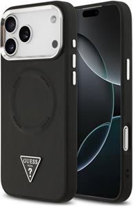 Guess PU Leather Triangle Logo MagSafe kryt pre iPhone 17 Pro Max, čierny