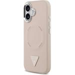 Guess PU Leather Triangle Logo MagSafe kryt pre iPhone 17, ružový