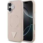 Guess PU Leather Triangle Logo MagSafe kryt pre iPhone 17, ružový