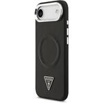 Guess PU Leather Triangle Logo MagSafe kryt pre iPhone Air, čierny