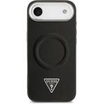 Guess PU Leather Triangle Logo MagSafe kryt pre iPhone Air, čierny