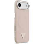 Guess PU Leather Triangle Logo MagSafe kryt pre iPhone Air, ružový