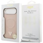 Guess PU Leather Triangle Logo MagSafe kryt pre iPhone Air, ružový