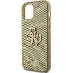 Guess PU Perforated 4G Glitter Metal Logo kryt pre iPhone 12/12 Pro, zlatý
