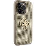 Guess PU Perforated 4G Glitter Metal Logo kryt pre iPhone 14 Pro Max, zlatý