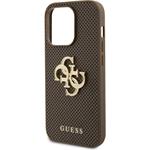 Guess PU Perforated 4G Glitter Metal Logo kryt pre iPhone 15 Pro Max, Taupe
