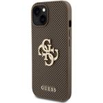 Guess PU Perforated 4G Glitter Metal Logo kryt pre iPhone 15, Taupe