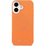 Guess PU Perforated 4G Logo MagSafe kryt pre iPhone 17, oranžový