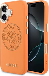 Guess PU Perforated 4G Logo MagSafe kryt pre iPhone 17, oranžový
