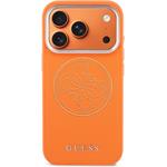 Guess PU Perforated 4G Logo MagSafe kryt pre iPhone 17 Pro Max, oranžový