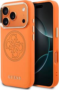 Guess PU Perforated 4G Logo MagSafe kryt pre iPhone 17 Pro Max, oranžový