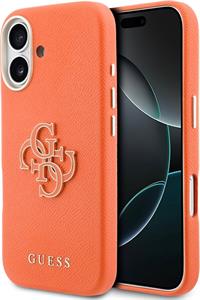 Guess PU Resin Logo kryt pre iPhone 17, oranžový