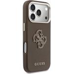 Guess PU Resin Logo kryt pre iPhone 17 Pro, hnedý