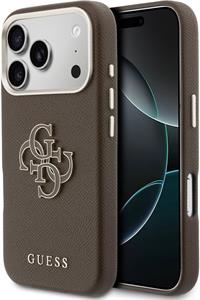 Guess PU Resin Logo kryt pre iPhone 17 Pro, hnedý