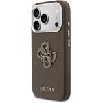 Guess PU Resin Logo kryt pre iPhone 17 Pro Max, hnedý