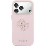 Guess PU Resin Logo kryt pre iPhone 17 Pro, ružový