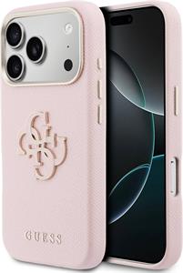 Guess PU Resin Logo kryt pre iPhone 17 Pro, ružový