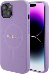 Guess PU Saffiano MagSafe kryt pre iPhone 15, fialový