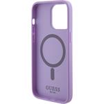 Guess PU Saffiano MagSafe kryt pre iPhone 15 Pro Max, fialový