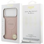 Guess PU Saffiano MagSafe kryt pre iPhone 17 Pro, ružový