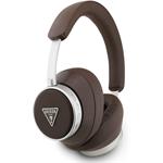 Guess PU Saffiano Triangle Logo ENC, bezdrôtové slúchadlá, hnedé