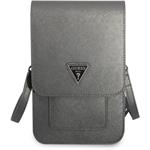 Guess PU Saffiano Triangle Logo taška, sivá