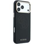 Guess PU Semi Wrap Perforated 4G Logo MagSafe kryt pre iPhone 18 Pro, čierny