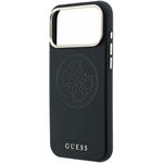 Guess PU Semi Wrap Perforated 4G Logo MagSafe kryt pre iPhone 18 Pro, čierny