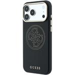 Guess PU Semi Wrap Perforated 4G Logo MagSafe kryt pre iPhone 18 Pro Max, čierny