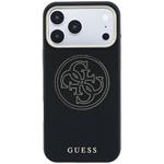 Guess PU Semi Wrap Perforated 4G Logo MagSafe kryt pre iPhone 18 Pro Max, čierny