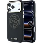 Guess PU Semi Wrap Perforated 4G Logo MagSafe kryt pre iPhone 18 Pro Max, čierny
