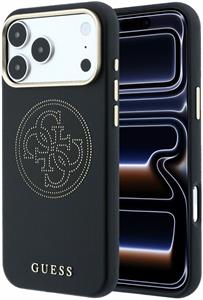 Guess PU Semi Wrap Perforated 4G Logo MagSafe kryt pre iPhone 18 Pro Max, čierny
