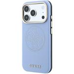 Guess PU Semi Wrap Perforated 4G Logo MagSafe kryt pre iPhone 18 Pro Max, modrý