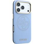 Guess PU Semi Wrap Perforated 4G Logo MagSafe kryt pre iPhone 18 Pro Max, modrý