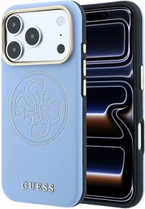 Guess PU Semi Wrap Perforated 4G Logo MagSafe kryt pre iPhone 18 Pro Max, modrý