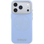 Guess PU Semi Wrap Perforated 4G Logo MagSafe kryt pre iPhone 18 Pro, modrý