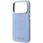 Guess PU Semi Wrap Perforated 4G Logo MagSafe kryt pre iPhone 18 Pro, modrý
