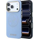 Guess PU Semi Wrap Perforated 4G Logo MagSafe kryt pre iPhone 18 Pro, modrý