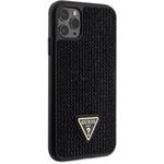 Guess Rhinestones Triangle Metal Logo kryt pre iPhone 11 Pro, čierny