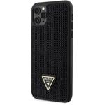 Guess Rhinestones Triangle Metal Logo kryt pre iPhone 11 Pro Max, čierny