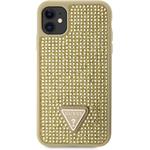 Guess Rhinestones Triangle Metal Logo kryt pre iPhone 11, zlatý