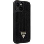 Guess Rhinestones Triangle Metal Logo kryt pre iPhone 13, čierny