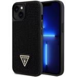 Guess Rhinestones Triangle Metal Logo kryt pre iPhone 13, čierny