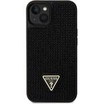 Guess Rhinestones Triangle Metal Logo kryt pre iPhone 15, čierny