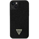 Guess Rhinestones Triangle Metal Logo kryt pre iPhone 15 Plus, čierny