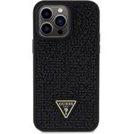 Guess Rhinestones Triangle Metal Logo kryt pre iPhone 15 Pro Max, čierny