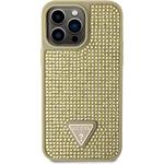 Guess Rhinestones Triangle Metal Logo kryt pre iPhone 15 Pro Max, zlatý