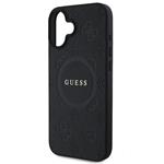 Guess Saffiano Peony Stamp MagSafe kryt pre iPhone 16, čierny