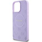 Guess Saffiano Peony Stamp MagSafe kryt pre iPhone 16 Pro, fialový