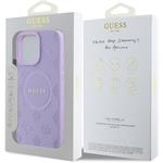 Guess Saffiano Peony Stamp MagSafe kryt pre iPhone 16 Pro, fialový